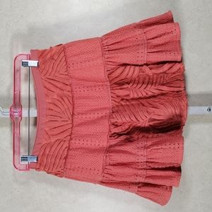 Banana Republic Coral Tiered Mini Skirt